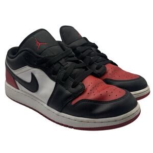 Nike Sneakers Air Jordan 1 Low Bred Toe GS 6.5Y Black Red White 553560-161